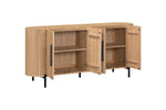 Stockholm 4 Door Curved Sideboard picture with opened storage space