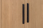 Stockholm 4 Door Curved Sideboard close view picture of the black handles