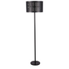 Modern floor lamp with sleek mesh design.