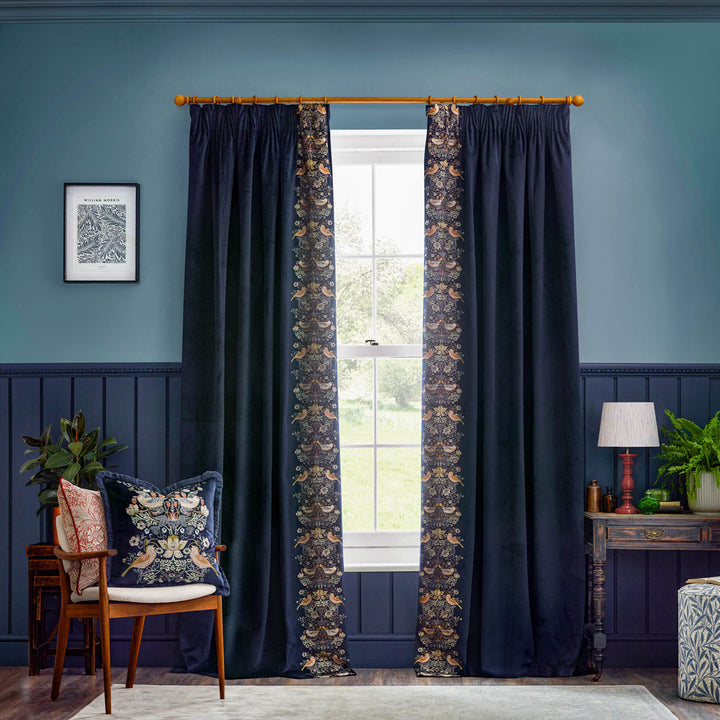 Strawberry Thief Floral Velvet Curtains