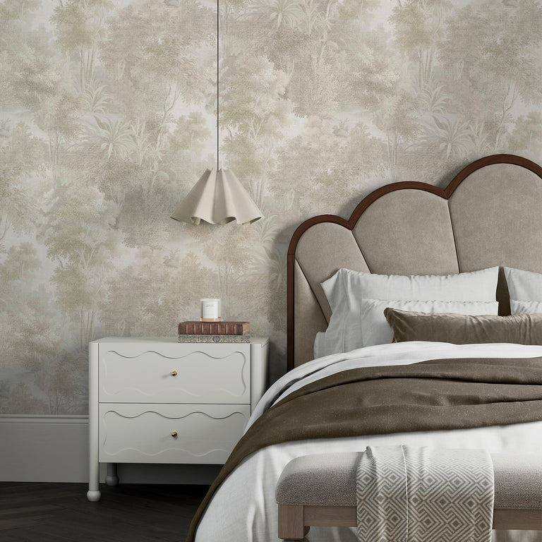 Superfresco Easy Sylva Wallpaper Stone - Elegant Woodland Wall Decor