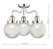 Versatile semi flush mount light with contemporary design - Tamara Semi Flush Chrome