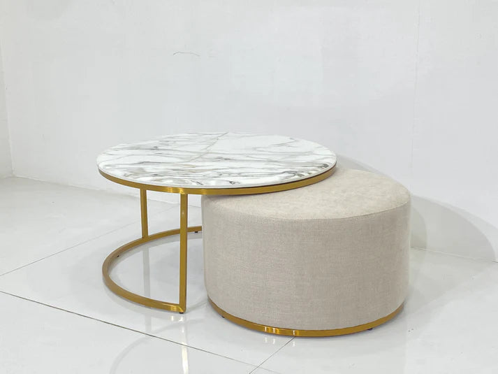 Tivoli Set of Coffee Table & Pouffe