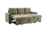 Toby Corner Sofa Bed Sage picture of the sofa reclined to bed