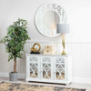 Torino White Wood Round Mirror life style picture