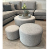 Troy Set of 3 Pouffe Stools in Grey life style picture