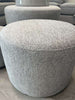 Troy Set of 3 Pouffe Stools in Grey close view picture of the fabric