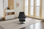 Turner Swivel Accent Chair Dark Grey life style photo with footstool