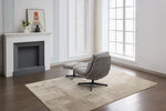 Turner Swivel Accent Chair Grey life style back view photo with footstool