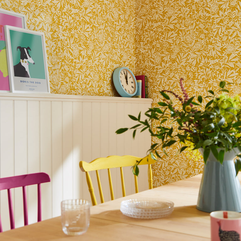 Joules Twilight Ditsy Wallpaper Antique Gold - Floral Wallpaper Collection