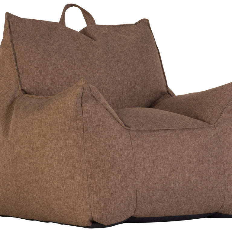 Union Fabric Bean Chair Brown - Bean Bag Armchair for Living Room