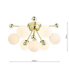 Ursa 7 polished gold flush lighting for low ceilings

