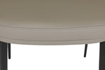 Valent Dining Chair Leather Grey close view picture of the clear stitching