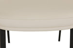 Valent Dining Chair Leather Taupe close view picture of the clear stitching