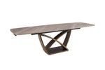 Vanosa Extending Dining Table Rectangle 180/260 cm Brown picture with extended table on the white background