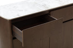 Vanosa Sideboard Brown close view picture of the opened drawer