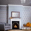 Geometric wallpaper design by Graham & Brown Vector Rose Gold.