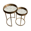 Elegant gold tray tables VELA Set of 2 Tray Tables in Gold