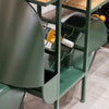 Vespa Scooter Bar Green close view picture of the space for bottles
