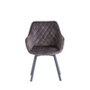 Modern kitchen chairs in graphite with stylish piping detail
