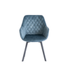 Contemporary kitchen chairs with black powder-coated legs.
