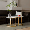 Stylish Vienna S/2 Marble Coffee Tables with sturdy metal bases
