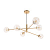 Vignette 6 Light Pendant Aged Brass/Organic Amber Glass picture of the ceiling light design