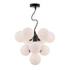 Vine 10 Light Pendant Satin Black/Opal Glass in a black and white color shades