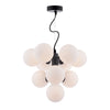 Vine 10 Light Pendant Satin Black/Opal Glass with adjustable length