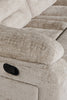 Wilbur 2 Seater Sofa Recliner Latte close view picture of the armrest and seats