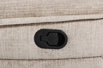 Wilbur 2 Seater Sofa Recliner Latte close view picture of manual reclining handle