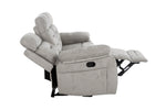 Wilbur 3 Seater Sofa Recliner Grey side view picture with reclined seat