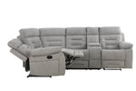 Wilbur Console Sectional Grey picture of the corner sofa with integrated console panel