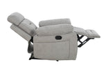 Wilbur Recliner Armchair Grey side view picture with reclined seat