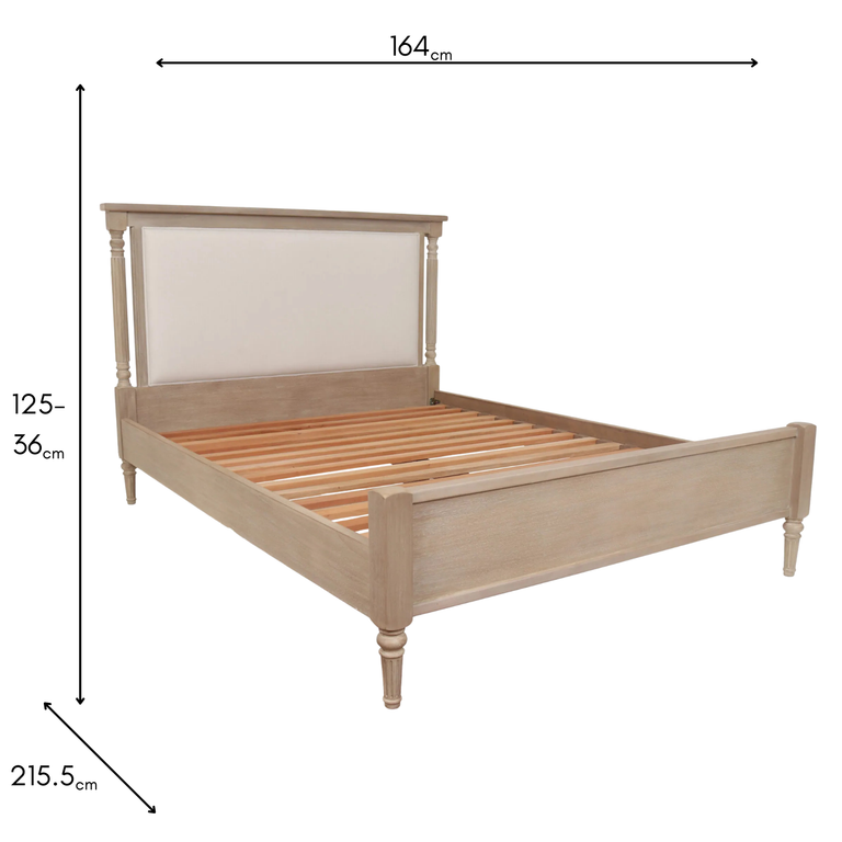 Willow 5ft″ King Size Bed - Timber Wash Wooden Bed Frame | Bedroom Furniture