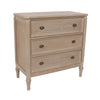 Willow Chest of 3 Drawers Timber Wash picture on the white background
