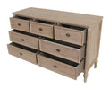 Willow Chest of 7 Drawers Timber Wash picture with opened drawers