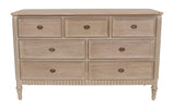 Willow Chest of 7 Drawers Timber Wash dront view picture of the chest