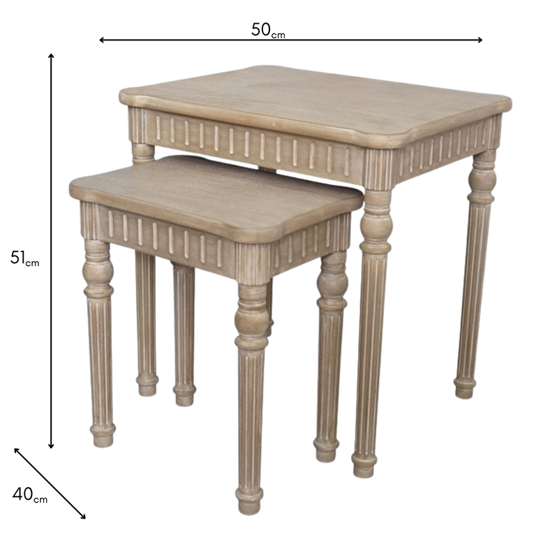 Willow Nest of 2 Tables - Timber Wash Rectangle Table Collection