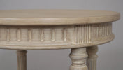Willow Round Side Table close view picture of the table carved design