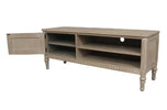 Willow TV Unit Timber Wash picture with opened storage space
