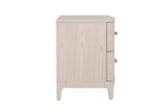 Cream-colored side table for bedroom elegance.