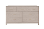 Elegant cream dresser with seven spacious drawers.