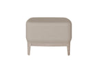 Elegant cream seat stool with wooden legs.