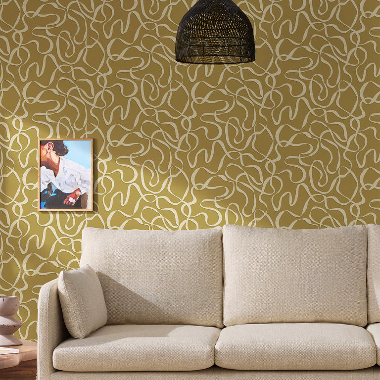 Made Varri Wallpaper Ochre - Home Decor Wallpaper Collection
