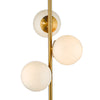 Bombazine 3 Light Floor Lamp Natural Brass close view picture if the lamp shades