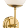 Bombazine Wall Light Natural Brass close view picture of the shade fitted to the frame