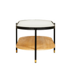 Stylish living room table featuring a black metal base
