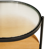 Contemporary coffee table with textured glass and sleek design

