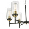 Hanging lights for living room Abel 6 Light Satin Black Glass
